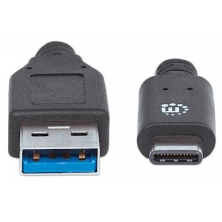 Kabel USB A/USB C SuperSpeed+ MANHATTAN moški/moški, USB 3.1 Gen 2, 1m