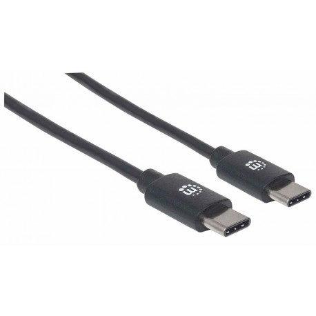 Kabel USB C/USB C MANHATTAN moški/moški, USB 2.0, 1m, črne barve