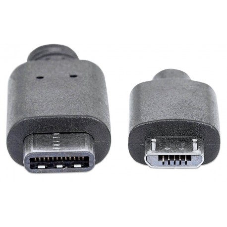 Kabel USB C/Micro-B MANHATTAN moški/moški, USB 2.0, 1 m, črne barve