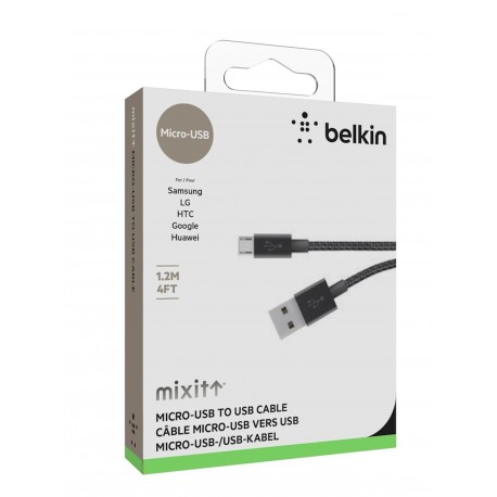 Belkin Metalic Micro USB kabel črn 1.2 m