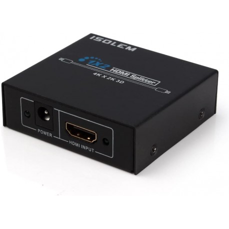 HDMI Switch iSolem 2 Way 4K Ultra HD Splitter Box 1x2 Port (1 Input x 2 Output)