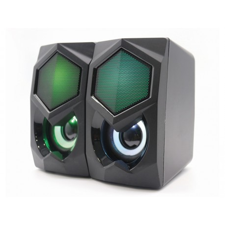 Zvočniki Ewent 2.0, 6W, RGB, črni EW3524