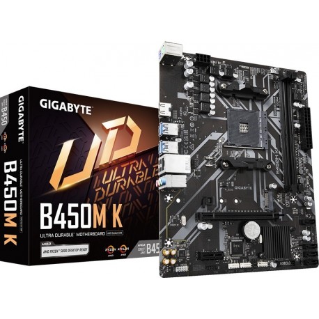 Matična plošča GIGABYTE B450M K, DDR4, AM4, mATX