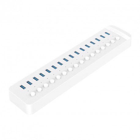 USB hub s 16 vhodi, USB 3.0, s stikali, zunanje napajanje, bel, ORICO CT2U3-16AB