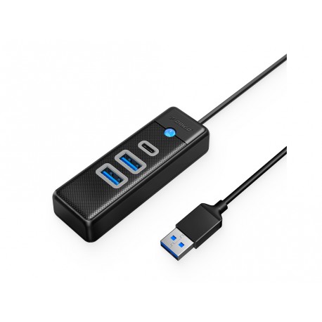 USB hub s 3 vhodi, 2x USB-A, 1x USB-C, USB 3.0, 0.15m, črn ORICO PWC2U-U3-015,