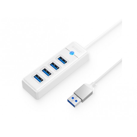 USB hub s 4 vhodi, USB 3.0, 0.15m, bel, ORICO PW4U-U3-015,
