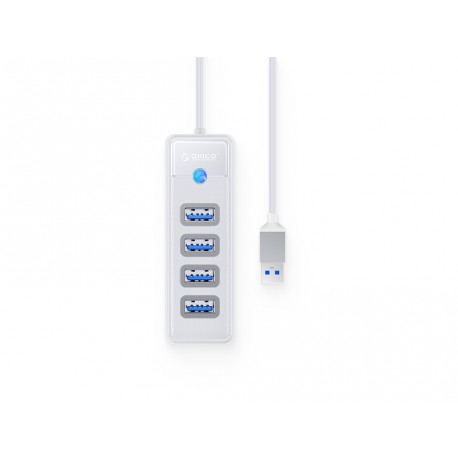 USB hub s 4 vhodi, USB 3.0, 0.15m, bel, ORICO PW4U-U3-015,