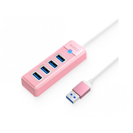 USB hub s 4 vhodi, USB 3.0, 0.15m, roza, ORICO PW4U-U3-015,