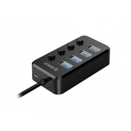 USB hub s 4 vhodi, USB 3.0, s stikali, 10W USB-C PD, ORICO TSU3-4A,