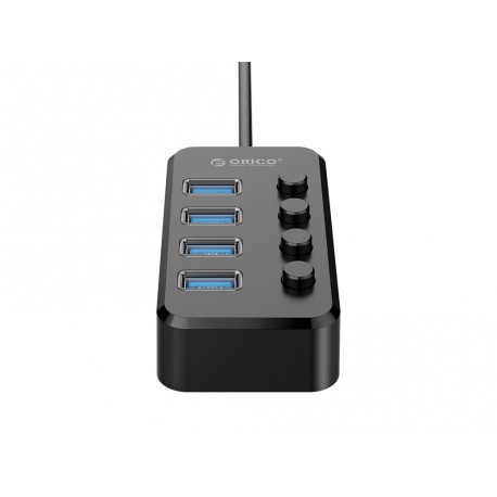 USB hub s 4 vhodi, USB 3.0, s stikali, 10W USB-C PD, ORICO TSU3-4A,