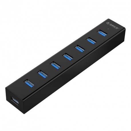 USB hub s 7 vhodi, USB 3.0, črn, ORICO H7013-U3,