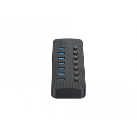 USB hub s 7 vhodi, USB 3.0, s stikali, zunanje napajanje, črn, ORICO CT2U3-7AB,