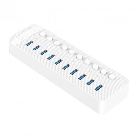 USB hub z 10 vhodi, USB 3.0, s stikali, zunanje napajanje, ORICO CT2U3-10AB,