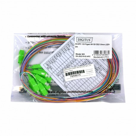 Digitus optični pigtail SM ZK-9 SC APC 12kos DK-292219-02-APC 7955015