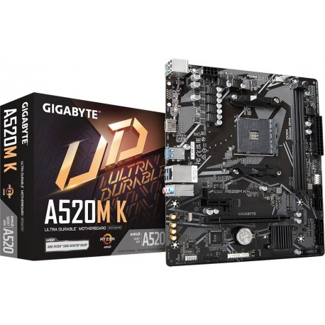 Matična plošča GIGABYTE A520M K, DDR4, AM4, mATX