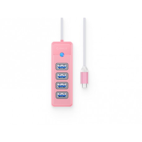 USB-C Hub ORICO PW4U-C3-015, s 4-vhodi, USB 3.0, 0.15m, roza