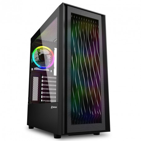 Ohišje midiATX SHARKOON RGB WAVE, okno, gaming, črno
