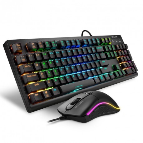 Tipkovnica in miška USB SHARKOON RGB, rdeča