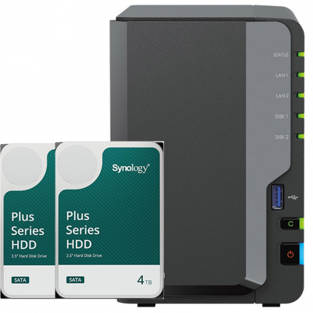 NAS strežnik Synology DS224+, vgrajen disk 8TB (2x4TB)