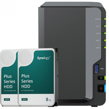 NAS strežnik Synology DS224+, vgrajen disk 16TB (2x8TB)