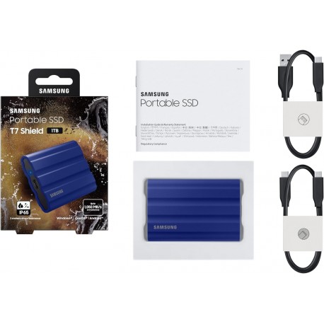 Zunanji SSD disk 1TB NVMe Samsung T7 Shield, moder, MU-PE1T0R/EU