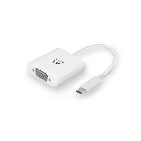 Adapter USB-C v VGA, 1080p 60Hz, bel, Ewent EC1050