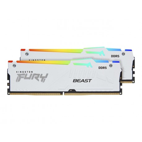 Pomnilnik DDR5 32GB (2x16GB) 6000 FURY Beast White RGB XMP