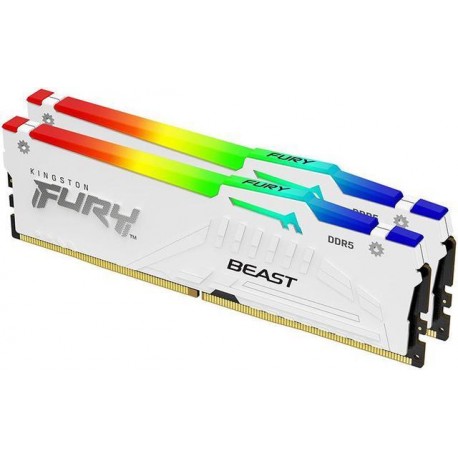 Pomnilnik DDR5 64GB (2x32GB) 6000 FURY Beast White RGB XMP