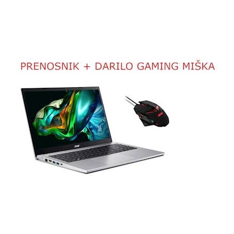 Prenosnik ACER Aspire 3 R7-5700U, 16GB, SSD 512GB, W11H + Miška