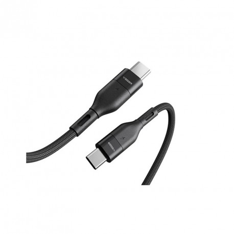Kabel Veger CC01 USB-C na USB-C, pleteni 1.2 m, črn