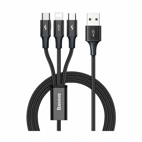 Kabel Baseus USB 3v1 Lightning/USB-C/MicroUSB 1.2m, CAJS000001