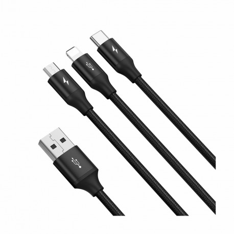 Kabel Baseus USB 3v1 Lightning/USB-C/MicroUSB 1.2m, CAJS000001