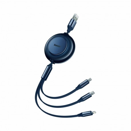 Kabel Baseus USB-A 3v1 Lightning/USB-C/MicroUSB 1.2m moder, CAMJ010003