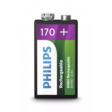 PHILIPS BATERIJA 9V POLNILNA 170mAh