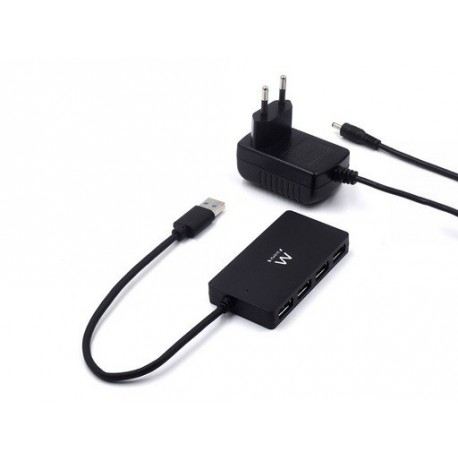 USB Hub Ewent EW1134, 4-port, USB 3.2, črn