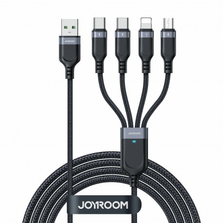Kabel Joyroom USB 4v1 Lightning/2xTipC/Mikro 1.2m črn
