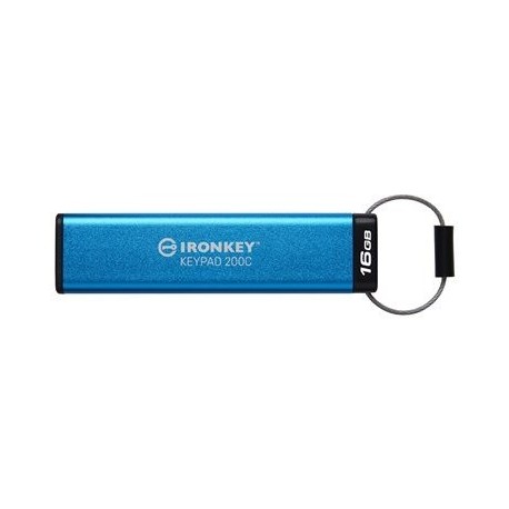 USB kjuč 16GB Kingston IronKey Keypad 200C, USB-C, moder