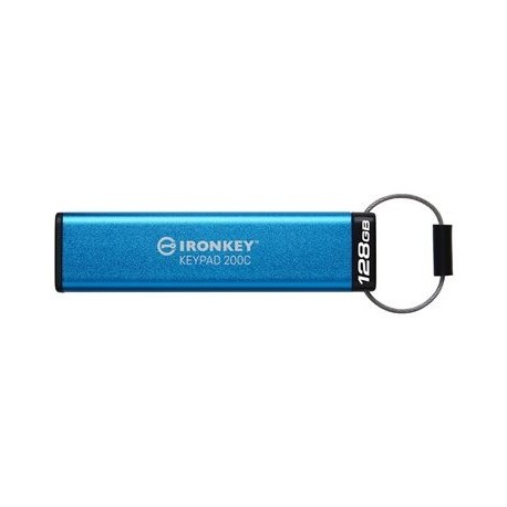 USB kjuč 128GB Kingston IronKey Keypad 200C, USB-C, moder