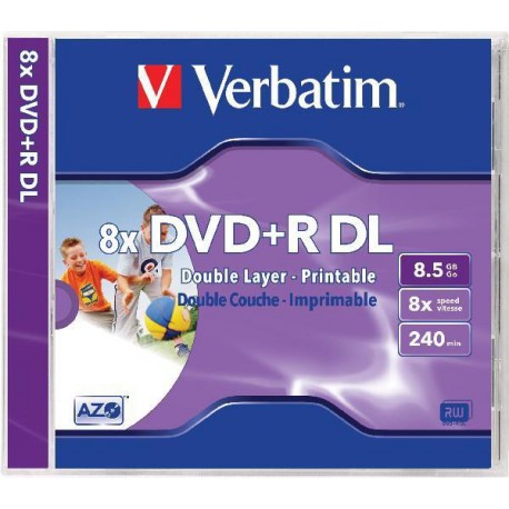 Mediji DVD+R Dual Layer 8.5GB 8x Verbatim InkJet, JC-1 (43665/43664)