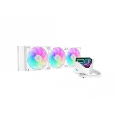 Vodno hlajenje DeepCool LT360 ARGB, 360mm, bel