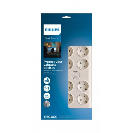 Philips prenapetostna zaščita s 8 vtičnicami