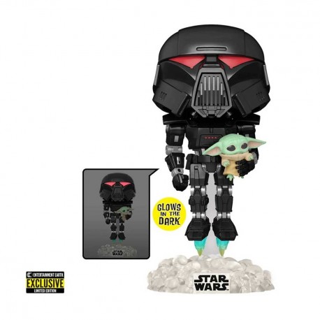 Figura FUNKO POP STAR WARS: THE MANDALORIAN DARK TROOPER WITH GROGU
