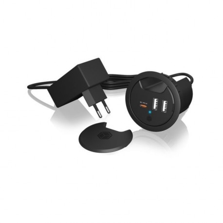 Vgradni mizni polnilec Icybox IB-HUB1407, USB-A/C