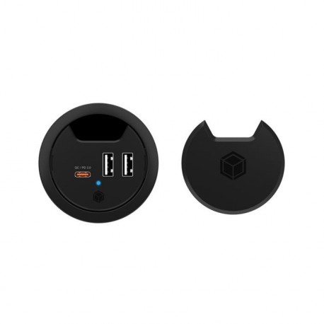 Vgradni mizni polnilec Icybox IB-HUB1407, USB-A/C