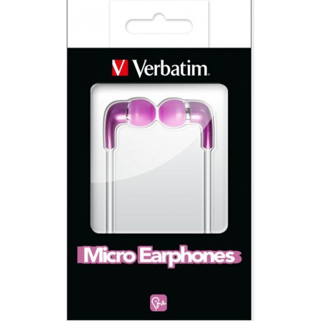Slušalke ušesne Verbatim Micro Earphones, roza, 49113