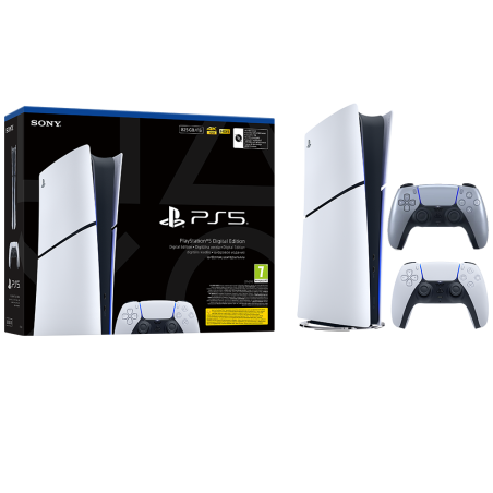 Igralna konzola PlayStation 5 Slim Digital, 825GB + dodaten kontroler (srebrn)
