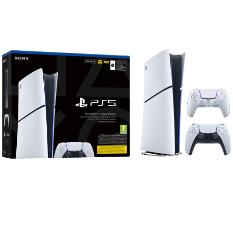 Igralna konzola PlayStation 5 Slim Digital, 825GB + dodaten kontroler (c. pearl)