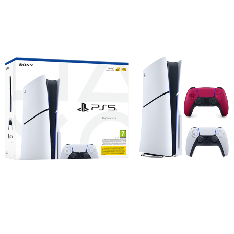 Igralna konzola PlayStation 5 Slim, 1TB + dodaten kontroler (cosmic rdeč)