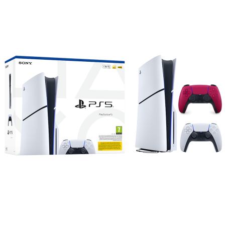 Igralna konzola PlayStation 5 Slim, 1TB + dodaten kontroler (cosmic rdeč)