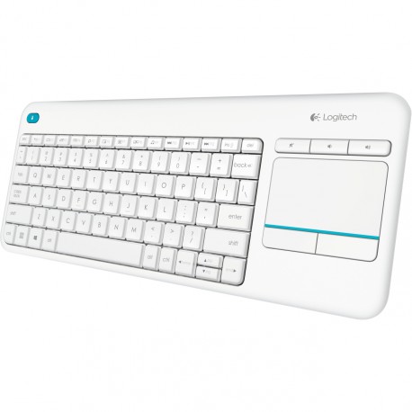 Tipkovnica brezžična Logitech K400 PLUS Touch Pad, bela